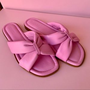 Schutz Fairy Flat Sandals Pink Club Rose 9.5 NWOB